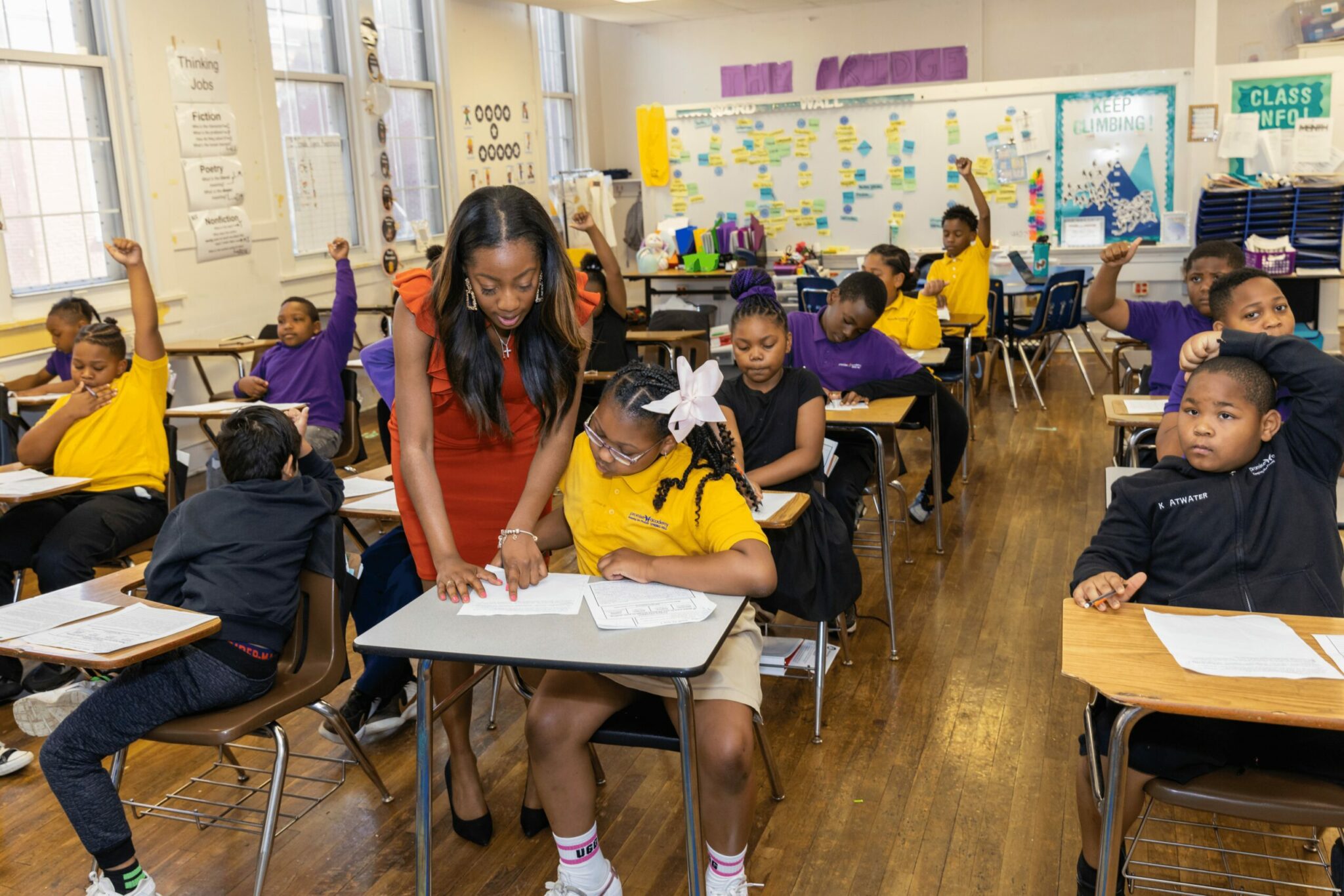 A Lavinia Group Instructional Consultant works with a student at Promise Academy in Memphis, TN